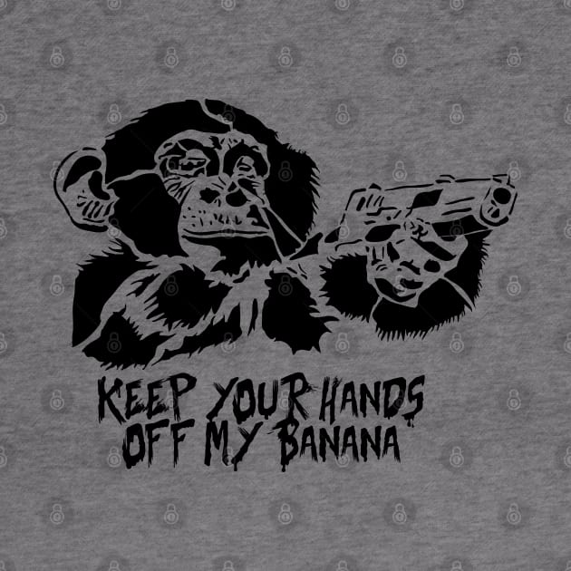 Keep your hands off my banana Monkey stencil by VinagreShop